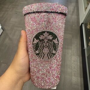Glittering Pink and Silver Tumbler